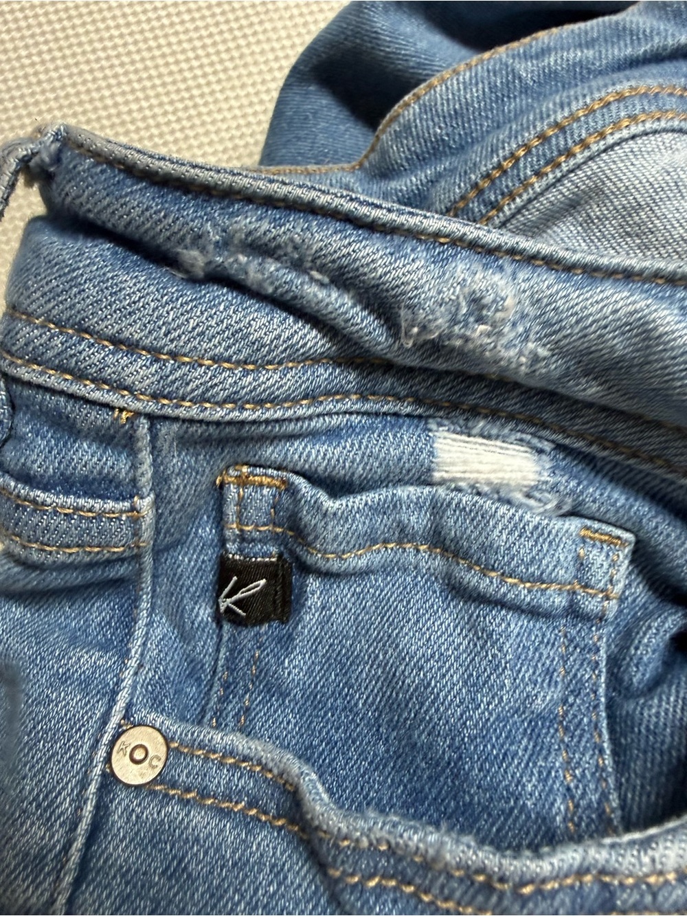KanCan Light Blue Flared Jeans with Frayed Hem - Picture 5 of 10